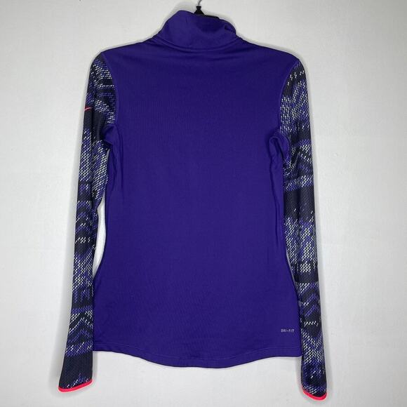 Nike Pro M Dri-FIT Purple 1/4 Zip Long Sleeve Jacket Sleeve Athletic Women's - Picture 5 of 7